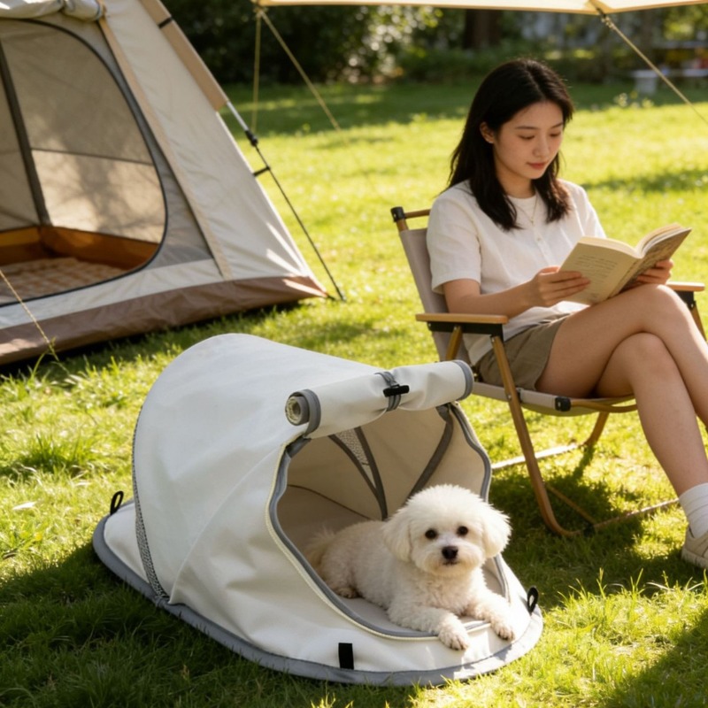 Outdoor Camping Dog Bed - Faltbares Pop-Up-Hundezelt, wasserdicht, verschleißfest, aus Oxford-Gewebe,