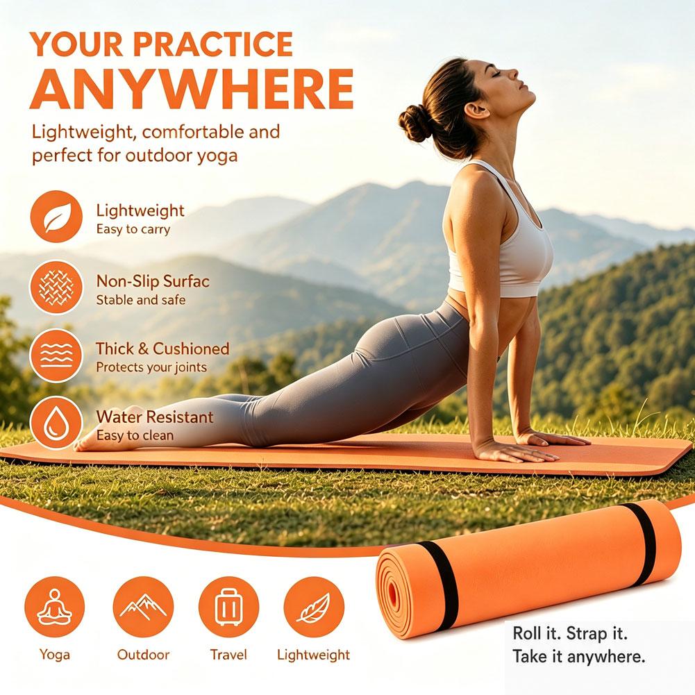 Outdoor Camping Rugs - Rutschfeste EVA-Yogamatte, leichte, wasserdichte, tragbare Trainingsmatte,